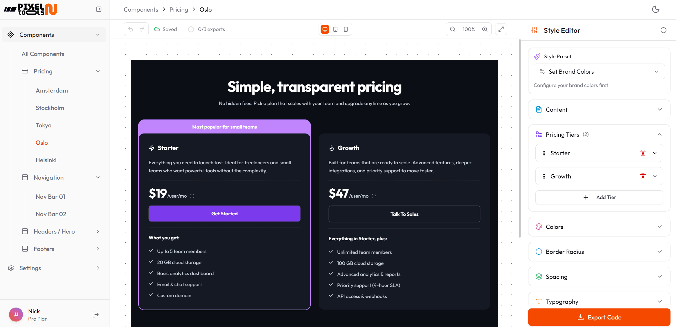 PixelnTools Builder Interface